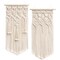 2 Pcs Macrame Woven Wall Hanging Boho Chic Geometric Art Decor - Beautiful Bedroom Nursery Apartment Home Decoration, Gift for Girls Adults Birthday Christmas, Small Size 18" L x 9.5" W